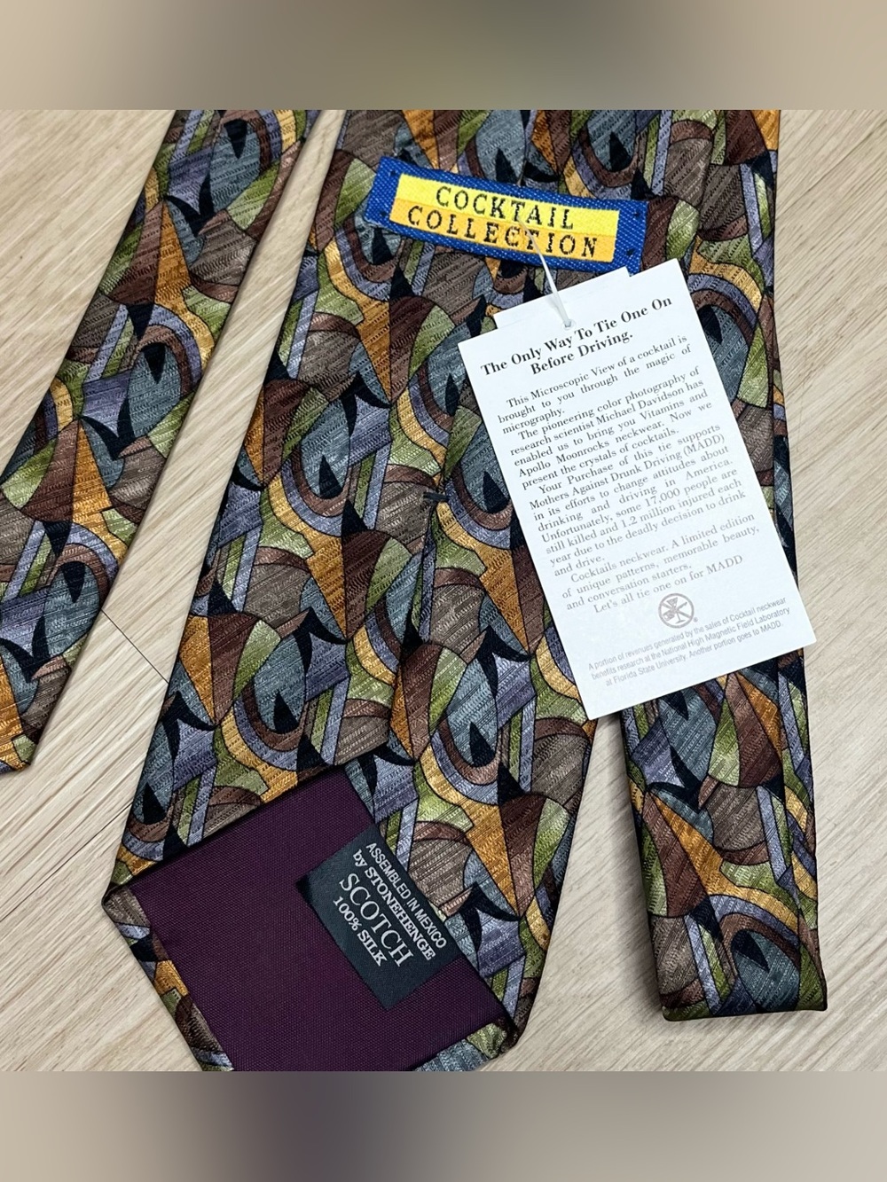 Cocktail Collection Multicolor Geometric Silk Tie